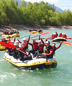 A week full of action, fun and team spirit with white water rafting, canyoning & one day in the Waterpark of Area 47 close to our rafting & canyoning centre in Austria Tirol!