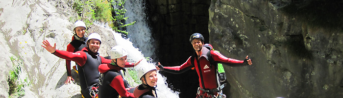 canyoning in het Garda meer Italie