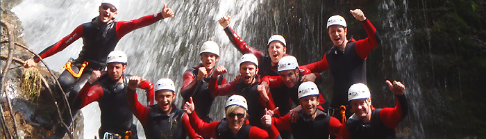 Verenigings uitstapjes en week arrangementen raften en canyoning in de Alpen van tirol